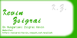 kevin zsigrai business card